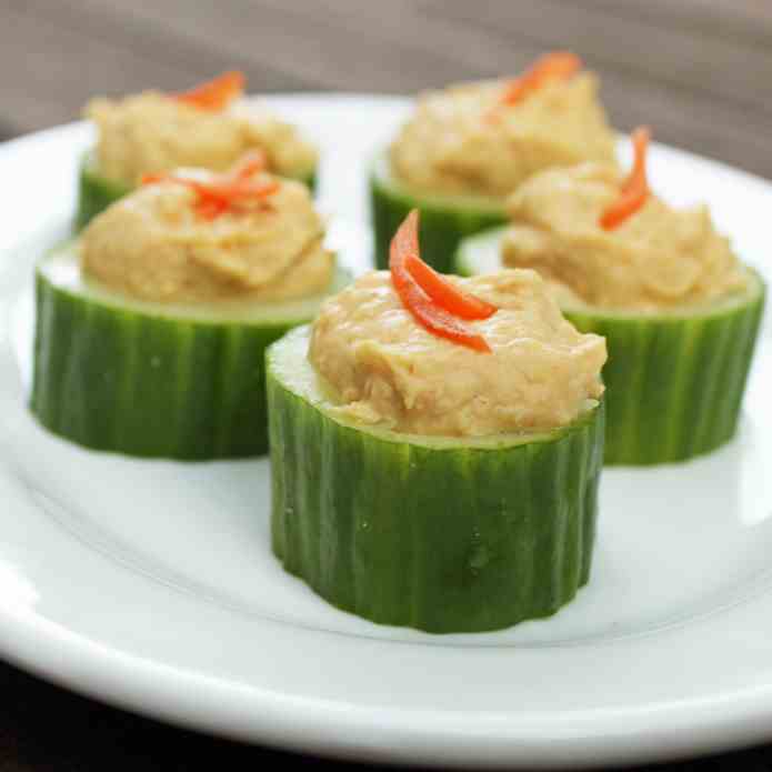 Cucumber Hummus Cups