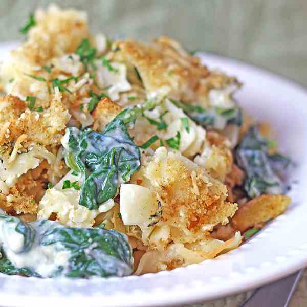 Spinach - Artichoke Dip Pasta Bake