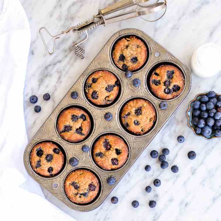 Paleo Blueberry Banana Muffins