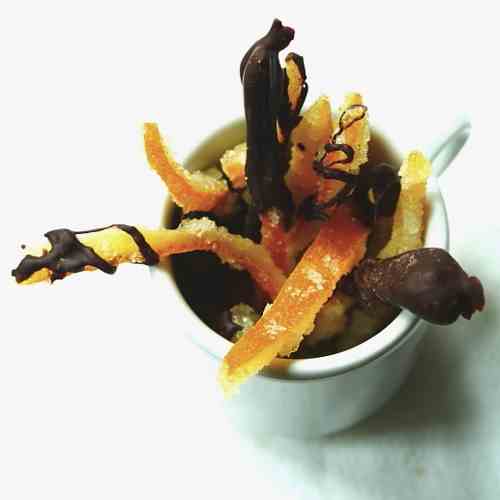 Chocolate covered candied orange peel