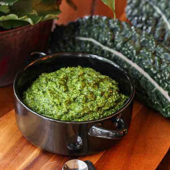 Kale Pesto with Walnuts or Hazelnuts