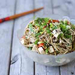 Vegan sesame soba noodle salad