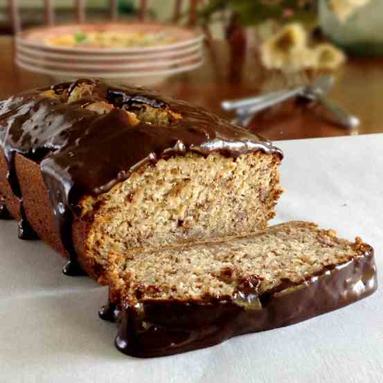 Banana Bread with Chocolate Glaze