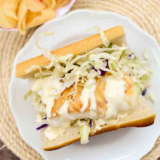 Cod Sandwich with Lime Aioli