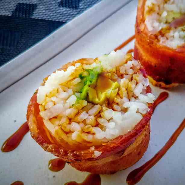 Bacon Wrapped Rice Balls