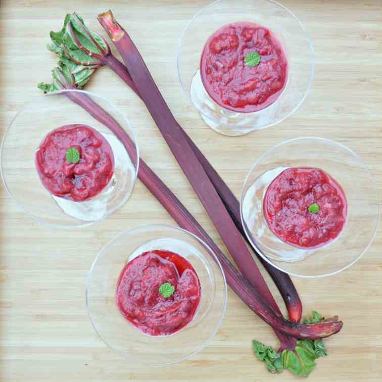 Mint rhubarb compote