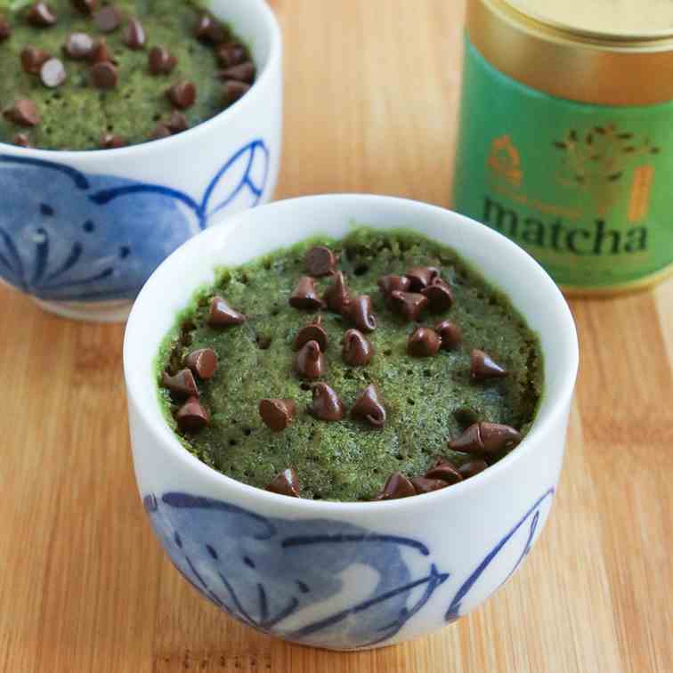 Chocolate Chip Matcha Mug Cake