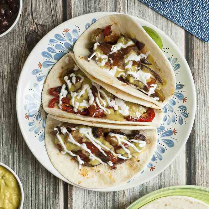 Vegan Fajitas with Portobello Mushroom