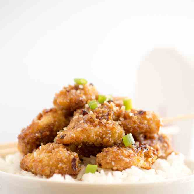 Easy Honey Garlic Sesame Chicken 