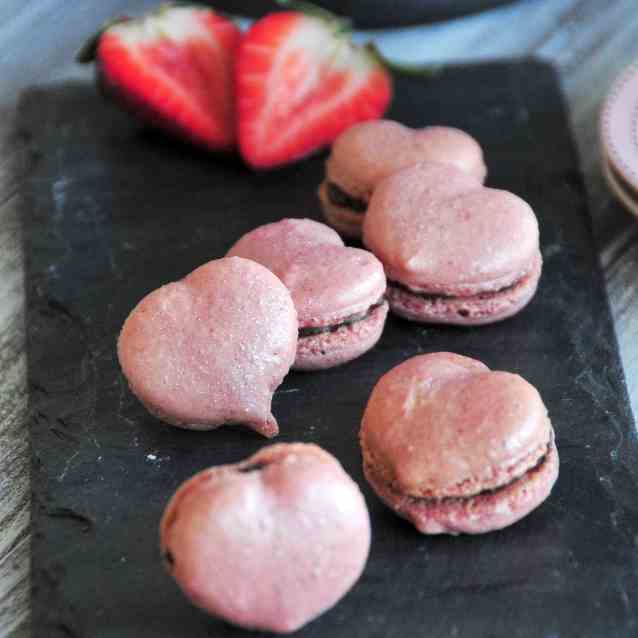 Strawberry Sweetheart Macarons