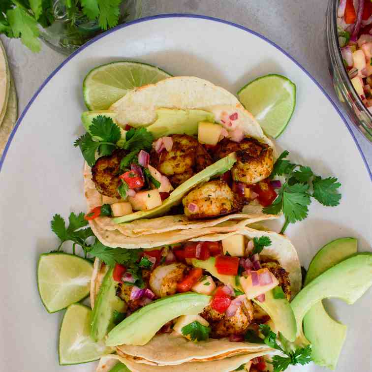 Blackened Shrimp Tacos with Pineapple Sals