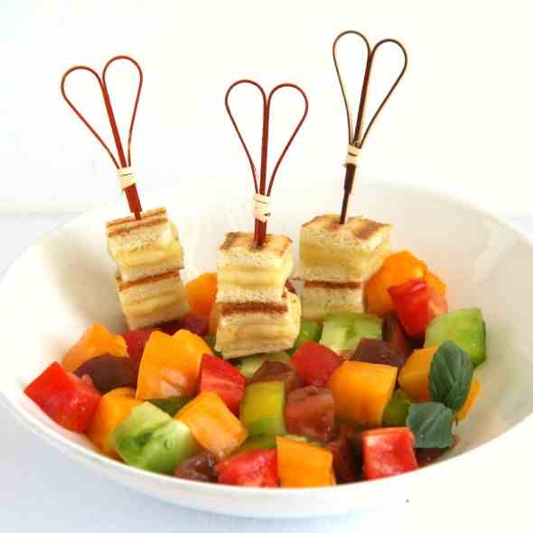Heirloom Tomato Salad with Grilled Cheese
