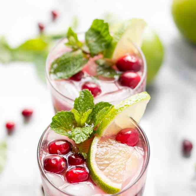 Cranberry Pomegranate Mojito