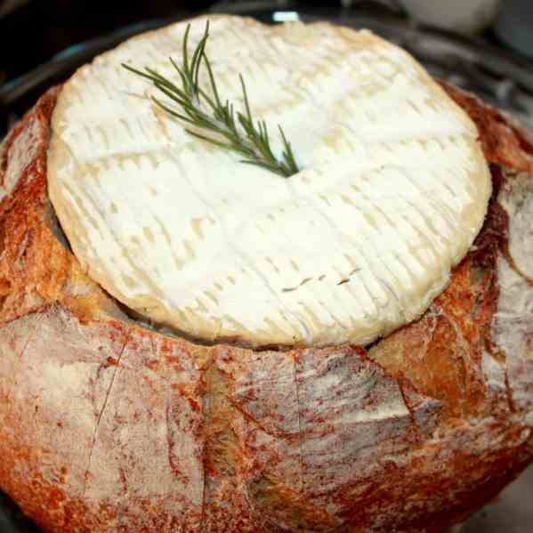 Melted Camembert Dip in Bread