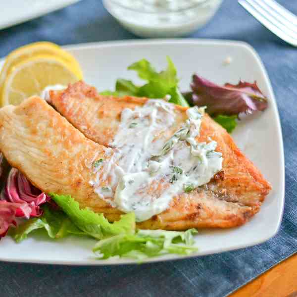 Tilapia with Herbed Yogurt Sauce