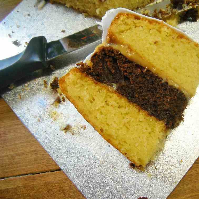 Chocolate and Caramel Layer Cake