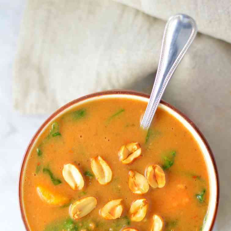 Slow Cooker Sweet Potato Peanut Soup