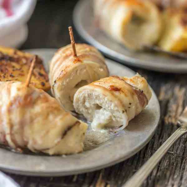 Pancetta Wrapped Chicken Rollups