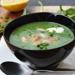 spinach, bean & bacon soup