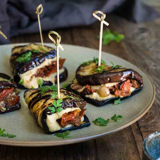 Eggplant hummus wraps