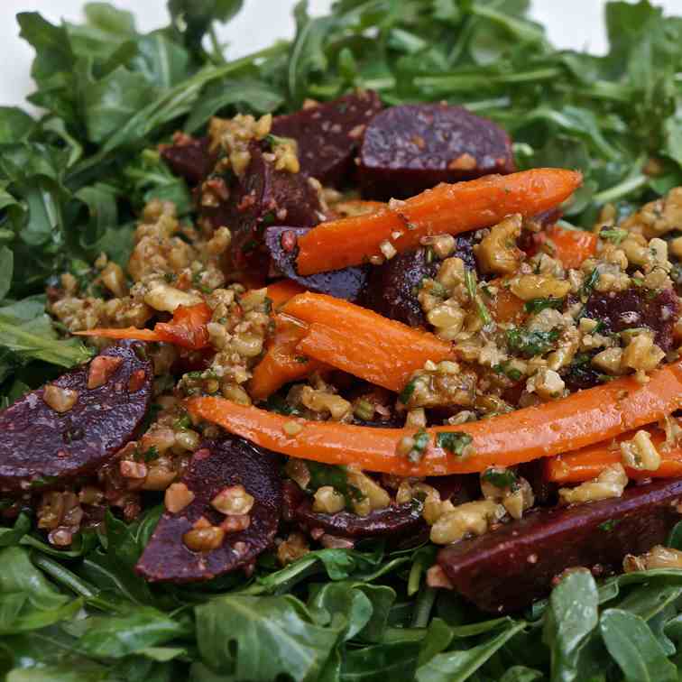 Spicy Walnut, Beet - Carrot Salad