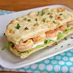 Buffalo Shrimp Ranch Pitas with Avocado Ra