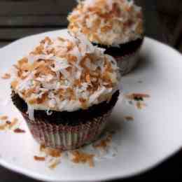 Dark Chocolate Coconut Cupcakes