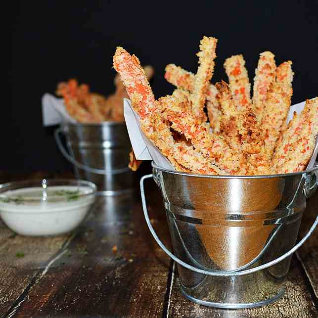 Baked Carrot Fries & Vegan Ranch Dressing