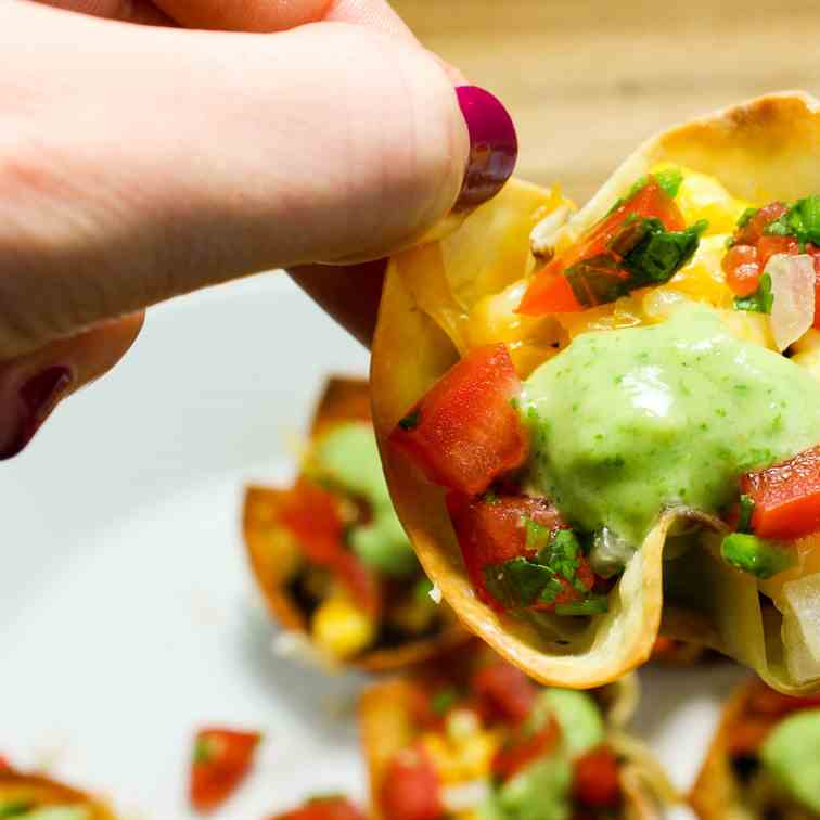 Black Bean Nacho Cups