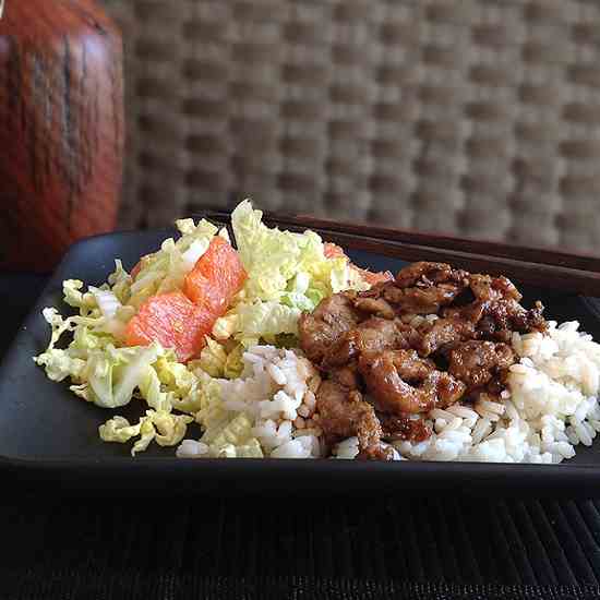 Orange-Sesame Pork with Napa Slaw