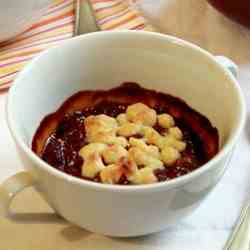 Apple and red fruit compot with hazelnut