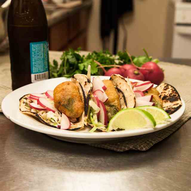 Beer Battered Avocado Tacos