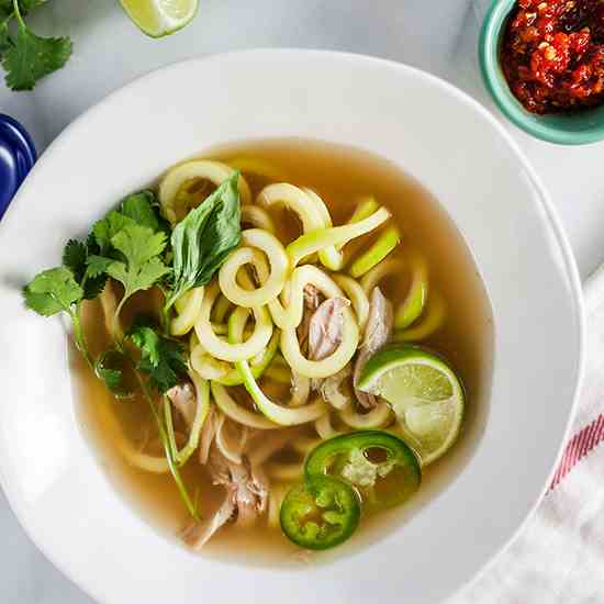 Thai Chicken Soup with Zucchini Noodles