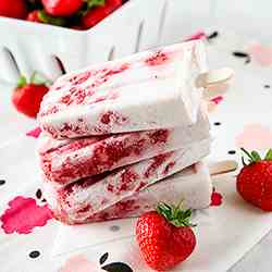 Strawberry Coconut Popsicles