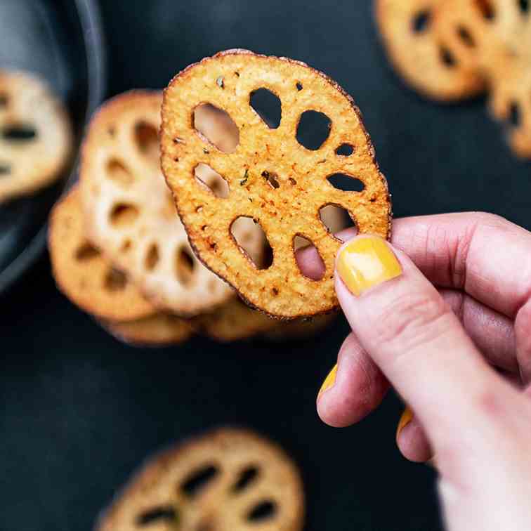 Crispy lotus root chips