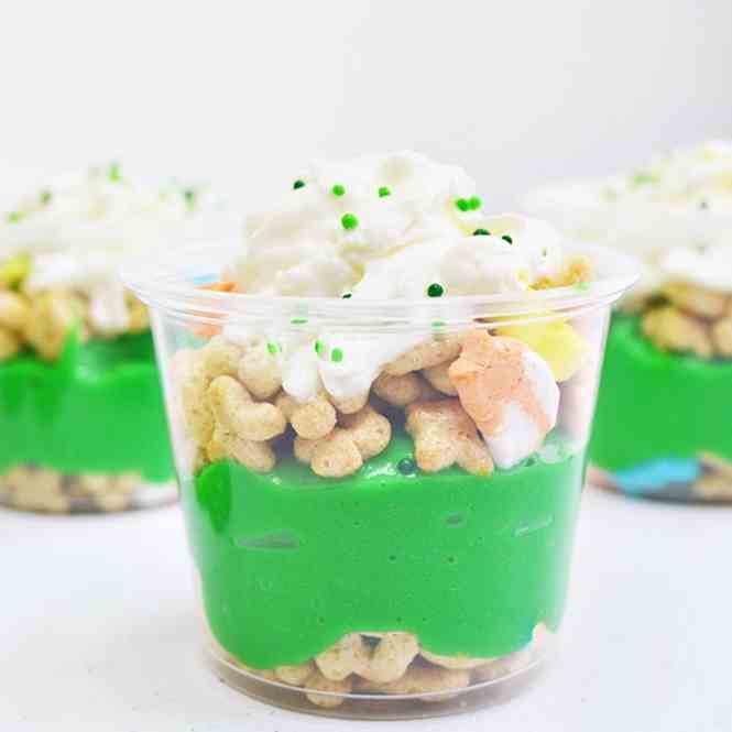 Easy St. Patrick's Day Pudding Parfaits