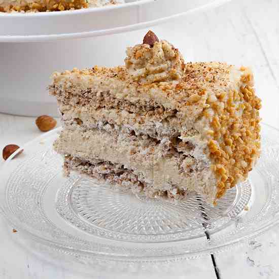 Mocha and hazelnut meringue pie