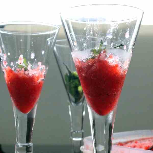 Strawberry Granita with Aperol