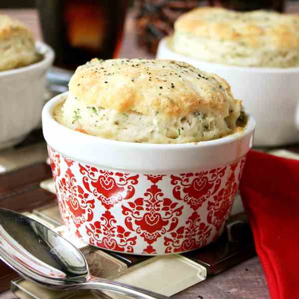 Chicken Pot Pie - Black Pepper Biscuits