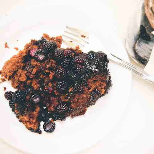 Blackberry Gingerbread Upside-Down Cake