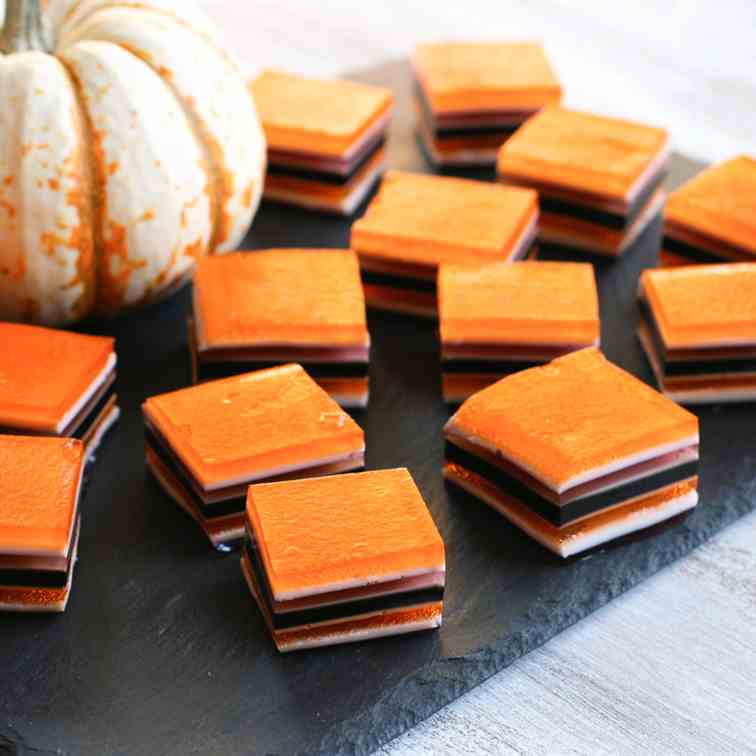 Halloween layered jello treats