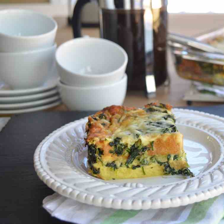 Spinach and Gruyere Cheese Strata