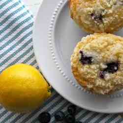 Lemony Blueberry Streusel Muffins