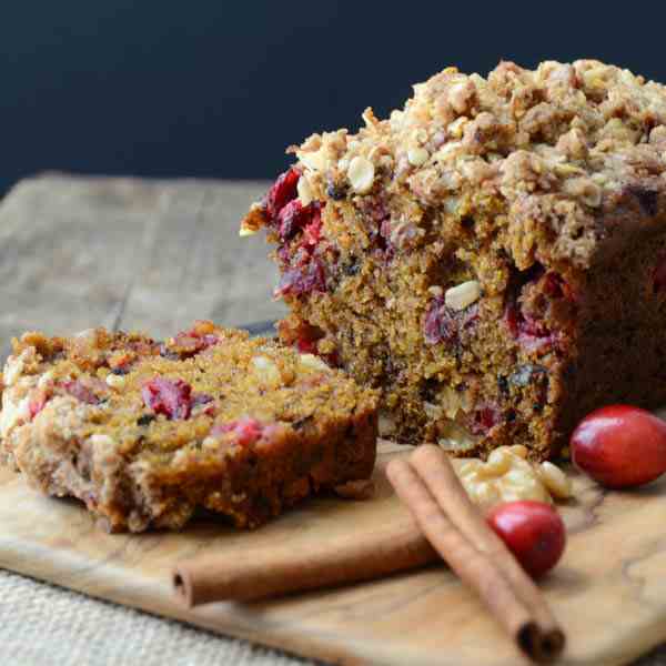 cranberry nut pumpkin loaves