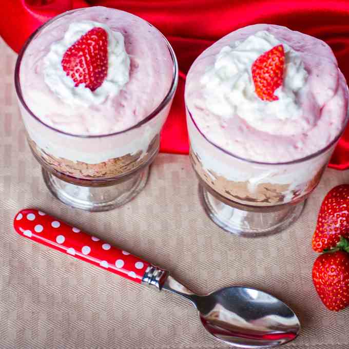 Dark Chocolate Strawberry Mousse Parfaits