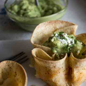 Corn Tortilla Cups w/eggs and avocados