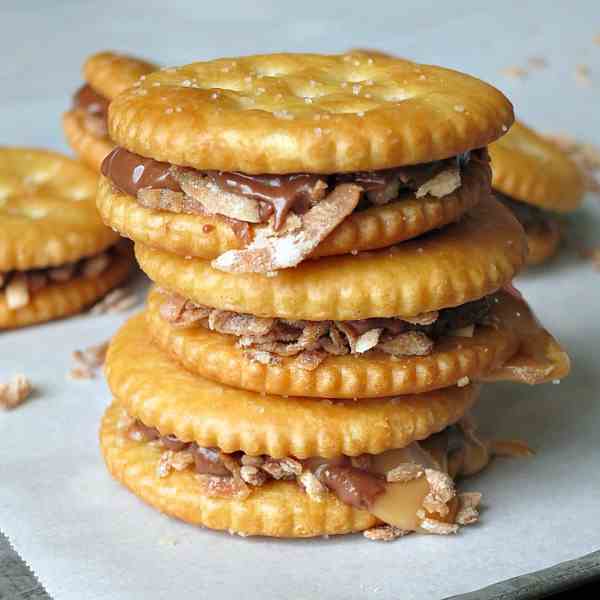 Chocolate Caramel Coconut RITZ Cookie