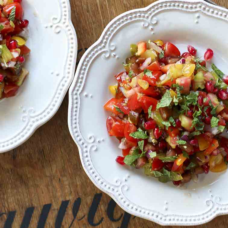 Ottolenghi's tomato & pomegranate salad