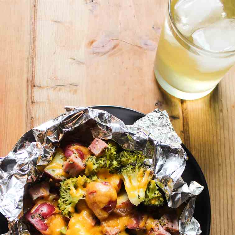 Ham, Broccoli, - Potato Foil Pack