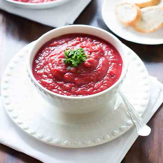 Beet and Sweet Potato Soup